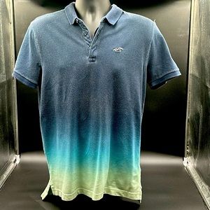 Hollister stretch ombre polo shirt. Size L. Men. Blue. Excellent condition!!